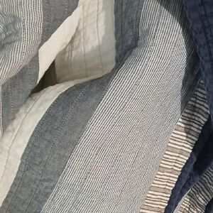 Striped Gray and White Quilt